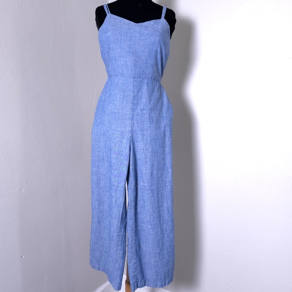 J. Crew Pants - J. Crew Roadrunner Chambray Wide Leg Denim Jumpsuit Size 6